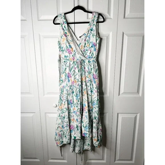 Tanya Taylor Neves White Floral Printed Sleeveless Maxi Dress Women's Size 4 - Picture 3 of 13